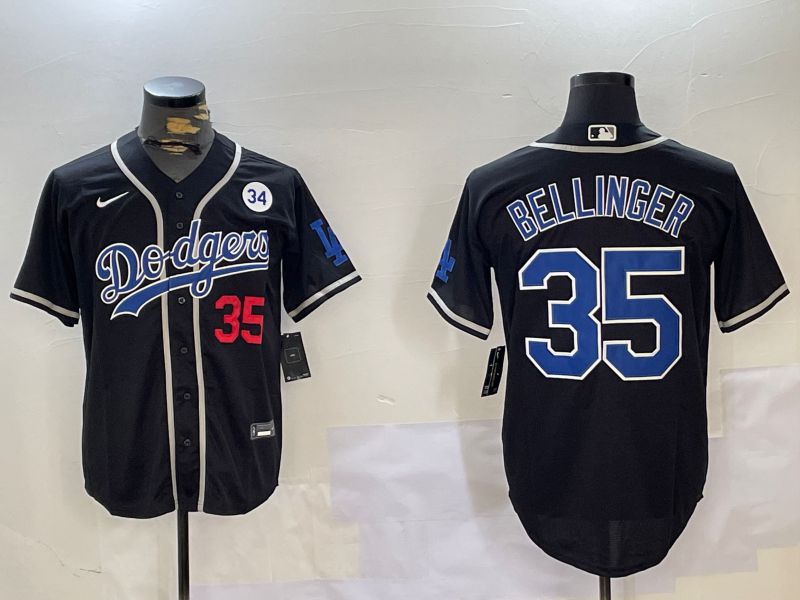 Men Los Angeles Dodgers #35 Bellinger Black Game 2024 Nike MLB Jersey style 11201->los angeles dodgers->MLB Jersey